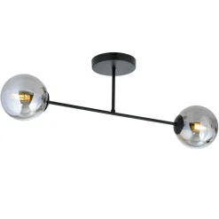 Discount Czarna lampa sufitowa z grafitowymi kloszami 1245/2 z serii ROMA Żyrandole Nowoczesne