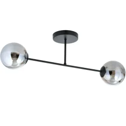 Discount Czarna lampa sufitowa z grafitowymi kloszami 1245/2 z serii ROMA Żyrandole Nowoczesne