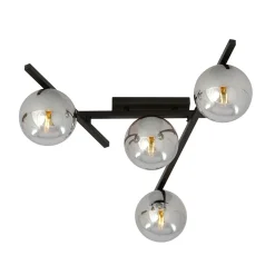 Sklep Kaja Czarna lampa sufitowa z kloszami, do sypialni 1104/4 SMART | Kaja