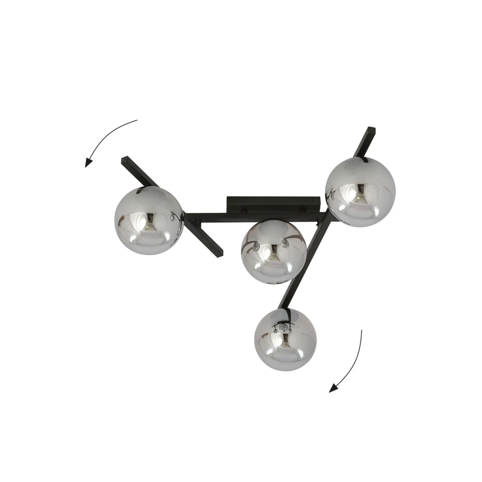 Sklep Kaja Czarna lampa sufitowa z kloszami, do sypialni 1104/4 SMART | Kaja