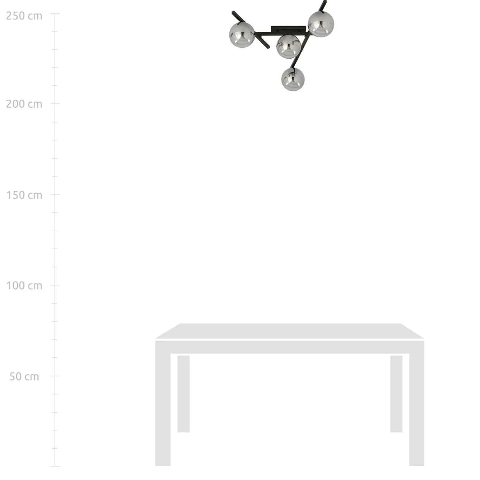 Sklep Kaja Czarna lampa sufitowa z kloszami, do sypialni 1104/4 SMART | Kaja