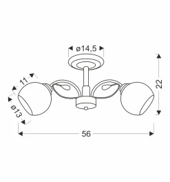 Sklep Kaja Czarna lampa sufitowa z klasycznymi kloszami 32-22523 z serii GRAPHITE | Kaja Oś