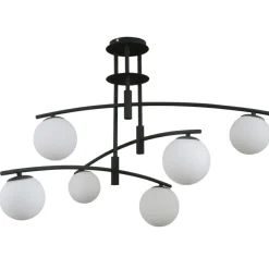 Store Czarna lampa sufitowa z kloszami PND-31322-6A-SB SENAI | Kaja Żyrandole Nowoczesne