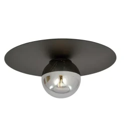 Cheap Czarna lampa sufitowa z lustrzanym kloszem 1128/1 SOLAR | Kaja Żyrandole Nowoczesne