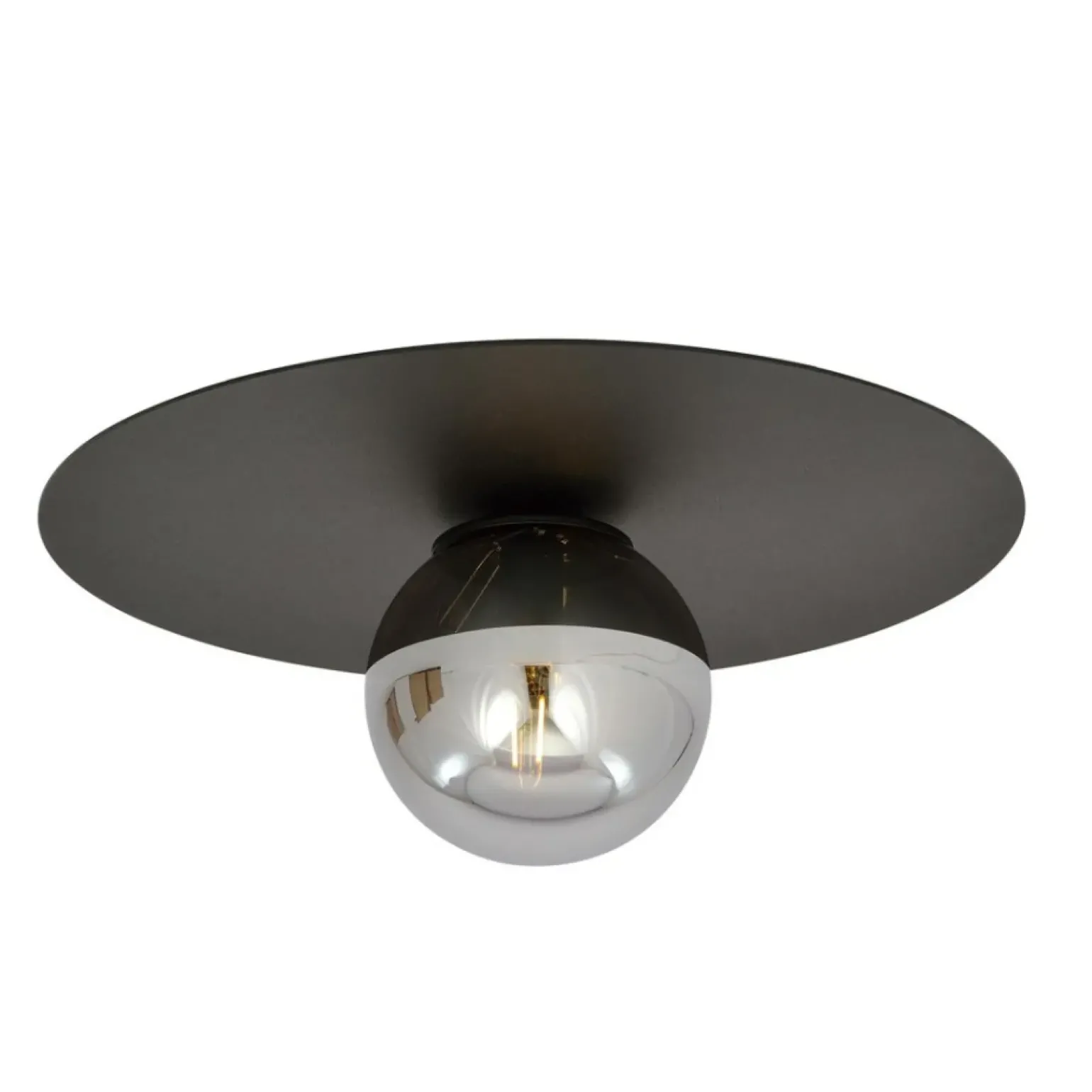 Cheap Czarna lampa sufitowa z lustrzanym kloszem 1128/1 SOLAR | Kaja Żyrandole Nowoczesne