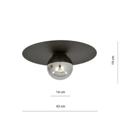 Cheap Czarna lampa sufitowa z lustrzanym kloszem 1128/1 SOLAR | Kaja Żyrandole Nowoczesne
