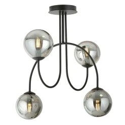 Clearance Czarna lampa sufitowa z lustrzanymi kloszami 1287/4A z serii ARCHI Żyrandole Nowoczesne