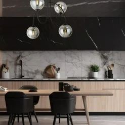 Clearance Czarna lampa sufitowa z lustrzanymi kloszami 1287/4A z serii ARCHI Żyrandole Nowoczesne