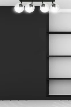 Best Czarna lampa sufitowa z regulowanymi kloszami 776/4 | Kaja Oświetlenie Żyrandole Nowoczesne