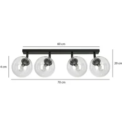 Best Czarna lampa sufitowa z regulowanymi kloszami 776/4 | Kaja Oświetlenie Żyrandole Nowoczesne