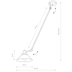 Store Czarna lampa sufitowa z regulowanym ramieniem 9144 | Kaja Oświetlenie Żyrandole Nowoczesne