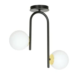 Best Sale Czarna lampa sufitowa ze złotymi podkładkami 1032/2 RAGNAR | Kaja Żyrandole Nowoczesne