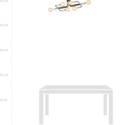 Discount Czarna lampa sufitowa ze srebrnymi oprawkami 1174/6A z serii VEKEN Żyrandole Nowoczesne