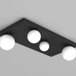 Cheap Czarna lampa w kształcie prostokąta z kloszami MLP8391 z serii BIBIONE | Kaja Oś Żyrandole Nowoczesne