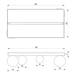 Cheap Czarna lampa w kształcie prostokąta z kloszami MLP8391 z serii BIBIONE | Kaja Oś Żyrandole Nowoczesne
