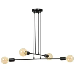 Store Czarna lampa w stylu loftowym na cztery żarówki 696/4 | Kaja Żyrandole Nowoczesne