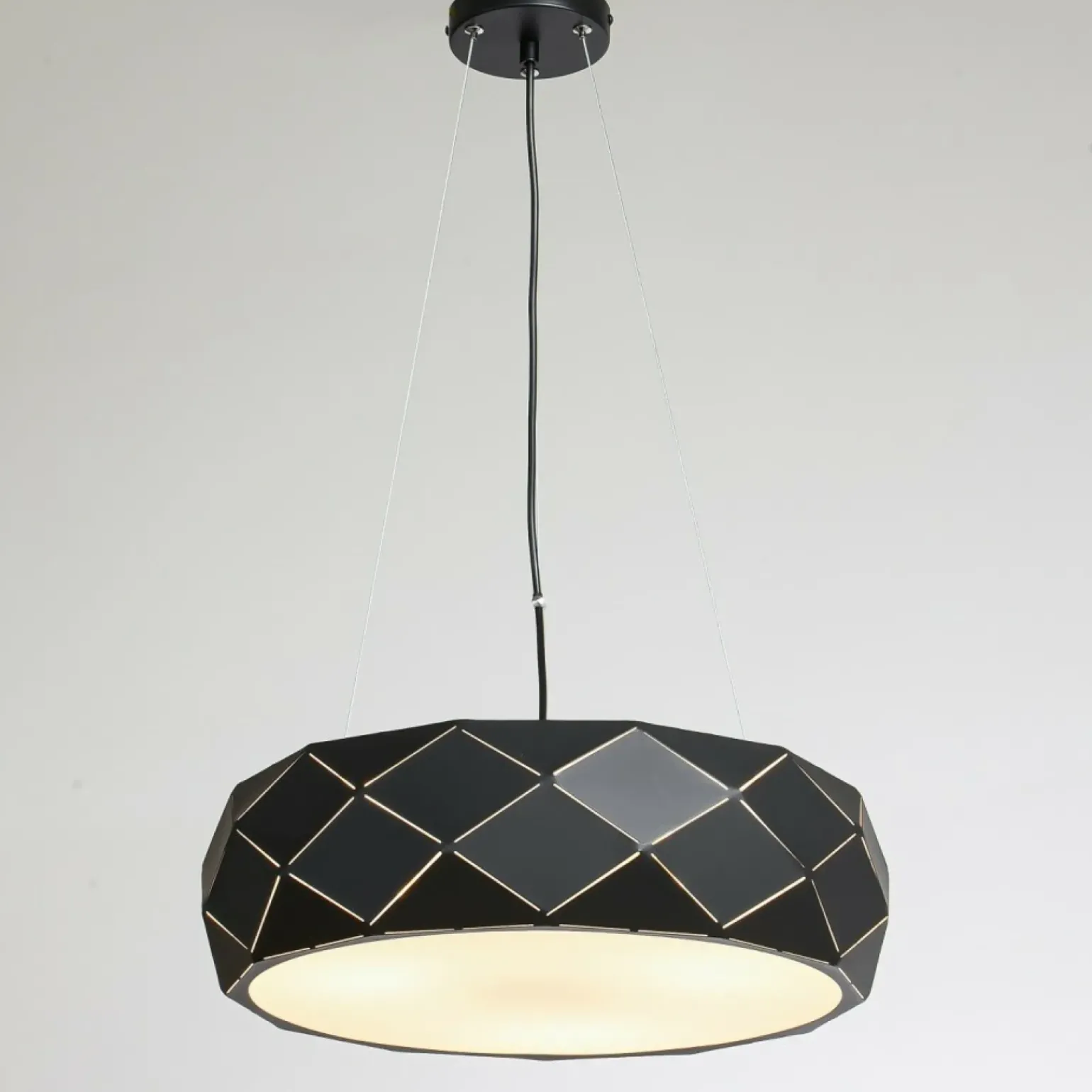 Clearance Czarna lampa wisząca, do salonu LP-8069/1P BK REUS | Kaja Oświetlenie Żyrandole Nowoczesne