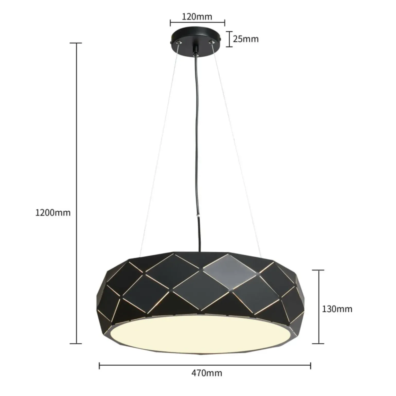 Clearance Czarna lampa wisząca, do salonu LP-8069/1P BK REUS | Kaja Oświetlenie Żyrandole Nowoczesne