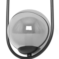 Outlet Czarna lampa wisząca elipsa z grafitowym kloszem K-5110 z serii DAVOS Żyrandole Nowoczesne