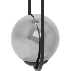 Outlet Czarna lampa wisząca elipsa z grafitowym kloszem K-5110 z serii DAVOS Żyrandole Nowoczesne