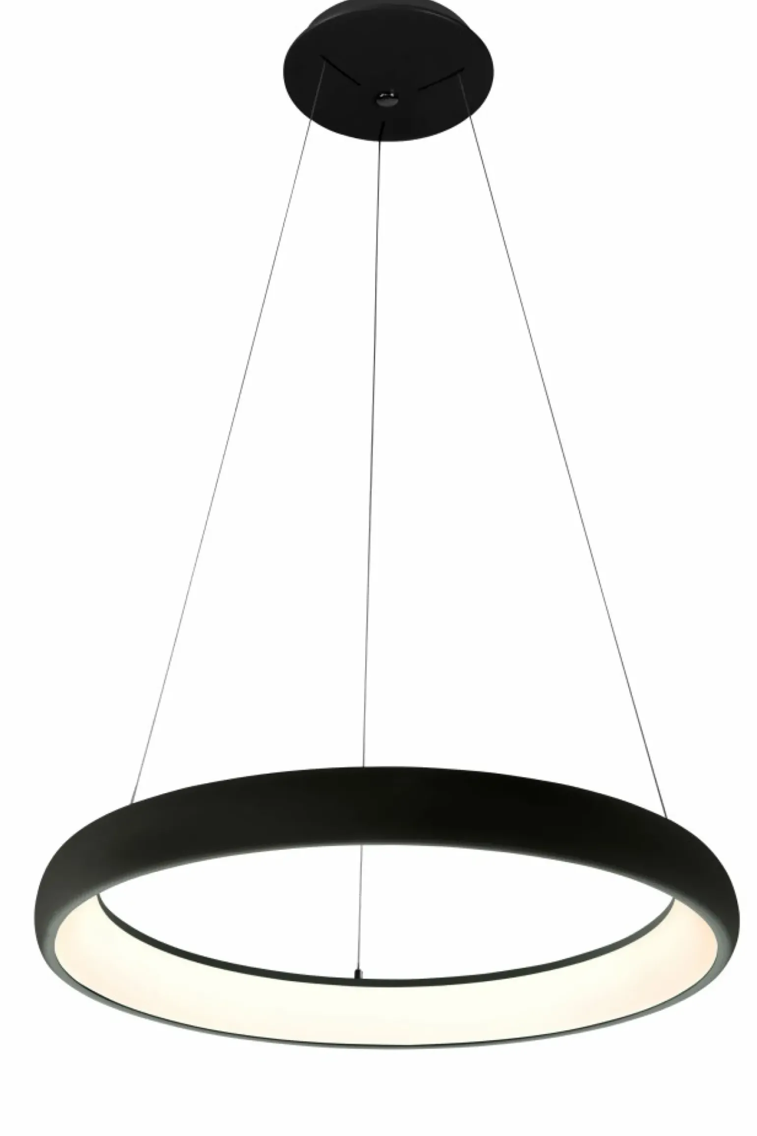 Flash Sale Czarna lampa wisząca LED koło ⌀81cm z pilotem AZ5066 ANTONIO | Kaja Żyrandole Nowoczesne