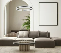 Best Czarna lampa wisząca LED koło PND-62738-53W-3K-BK-GD FARIS | Kaja Żyrandole Nowoczesne