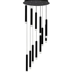 Best Sale Czarna lampa wisząca LED o mocy 12W ML6161 z serii CARBON | Kaja Oświetlenie Żyrandole Nowoczesne