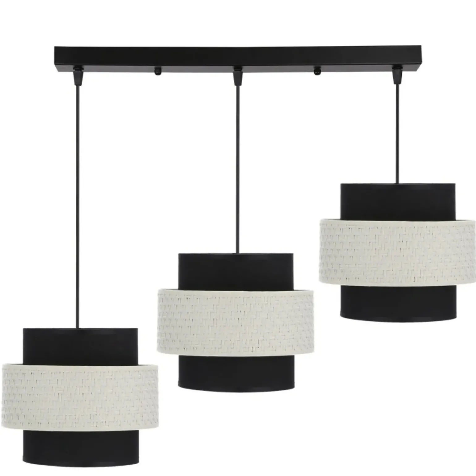 Best Sale Czarna lampa wisząca na listwie, z abażurami 33-17826 z serii BENTA Żyrandole Nowoczesne