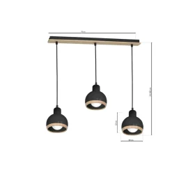 Cheap Czarna lampa wisząca na listwie, nad stół MLP7046 z serii OVAL | Kaja Oświetleni Żyrandole Nowoczesne