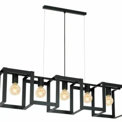Store Czarna lampa wisząca na pięć źródeł światła LX 0845 z serii KARTEL Żyrandole Nowoczesne