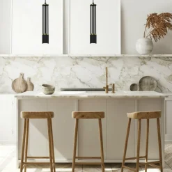 Cheap Czarna lampa wisząca, nowoczesna tuba MLP8409 z serii ESTILO | Kaja Oświetlenie Żyrandole Nowoczesne