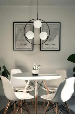 Clearance Czarna lampa wisząca, pionowy okrąg z kloszami K-5103 z serii PARVA Żyrandole Nowoczesne