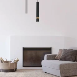 Best Czarna lampa wisząca, pojedyncza tuba MLP6305 z serii JOKER | Kaja Oświetlenie Żyrandole Nowoczesne