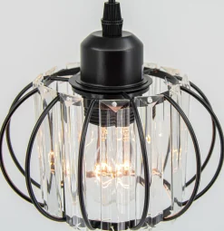 Sklep Kaja Czarna lampa wisząca z dekoracyjnym kloszem 8221/1 BL z serii AC