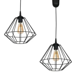 Store Czarna lampa wisząca z drucianym kloszem MLP4789 COLIN | Kaja Żyrandole Nowoczesne