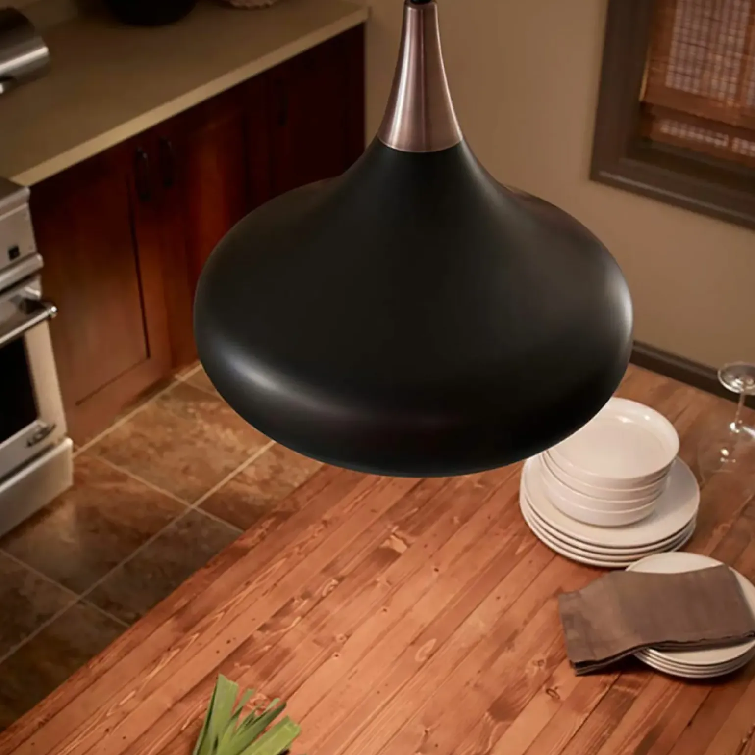 Hot Czarna lampa wisząca, z dużym gwintem FE-BESO-P-M-DBZ z serii BESO Żyrandole Nowoczesne