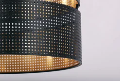 Sklep Kaja Czarna lampa wisząca z dwuczęściowym abażurem K-5220 z serii ZIMBO