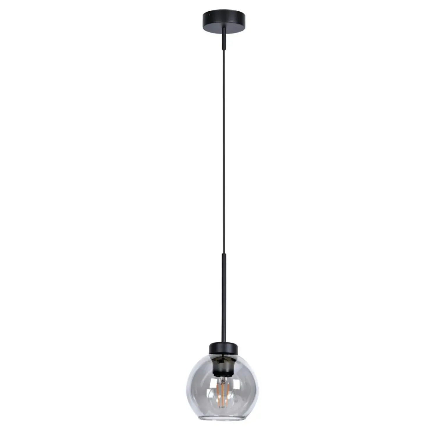 New Czarna lampa wisząca z dymionym kloszem K-4877 z serii ALDAR Żyrandole Nowoczesne