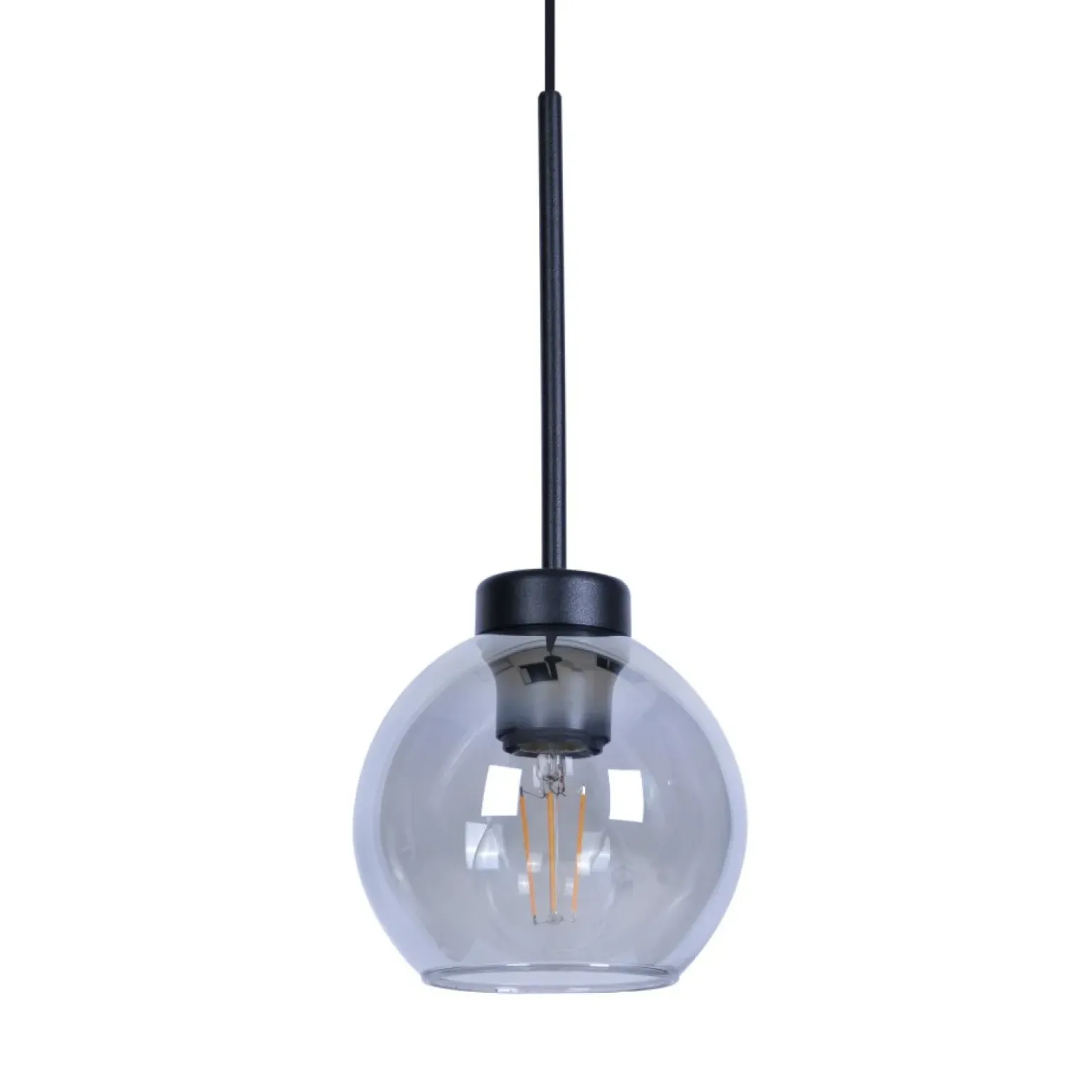 New Czarna lampa wisząca z dymionym kloszem K-4877 z serii ALDAR Żyrandole Nowoczesne