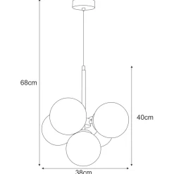Store Czarna lampa wisząca z grafitowymi kloszami do salonu K-5365 z serii MEGAN Żyrandole Nowoczesne
