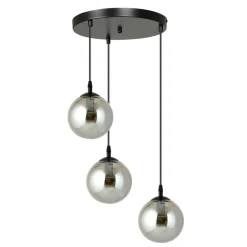 New Czarna lampa wisząca z kloszami do salonu 712/3PREM | Kaja Oświetlenie Żyrandole Nowoczesne