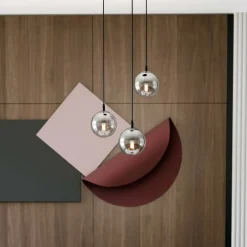 New Czarna lampa wisząca z kloszami do salonu 712/3PREM | Kaja Oświetlenie Żyrandole Nowoczesne