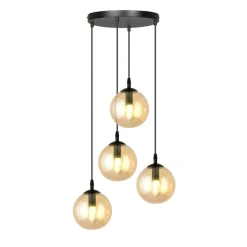 Outlet Czarna lampa wisząca z kloszami na mały gwint 713/4PREM | Kaja Żyrandole Nowoczesne