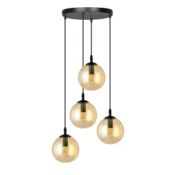Outlet Czarna lampa wisząca z kloszami na mały gwint 713/4PREM | Kaja Żyrandole Nowoczesne
