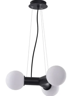 Store Czarna lampa wisząca z kloszami do salonu AZ3171 POPE | Kaja Żyrandole Nowoczesne