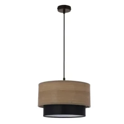 Best Czarna lampa wisząca z podwójnym abażurem 31-21656 z serii RUBEN | Kaja Oświetle Żyrandole Nowoczesne