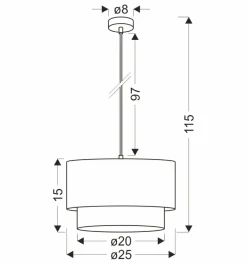 Best Czarna lampa wisząca z podwójnym abażurem 31-21656 z serii RUBEN | Kaja Oświetle Żyrandole Nowoczesne