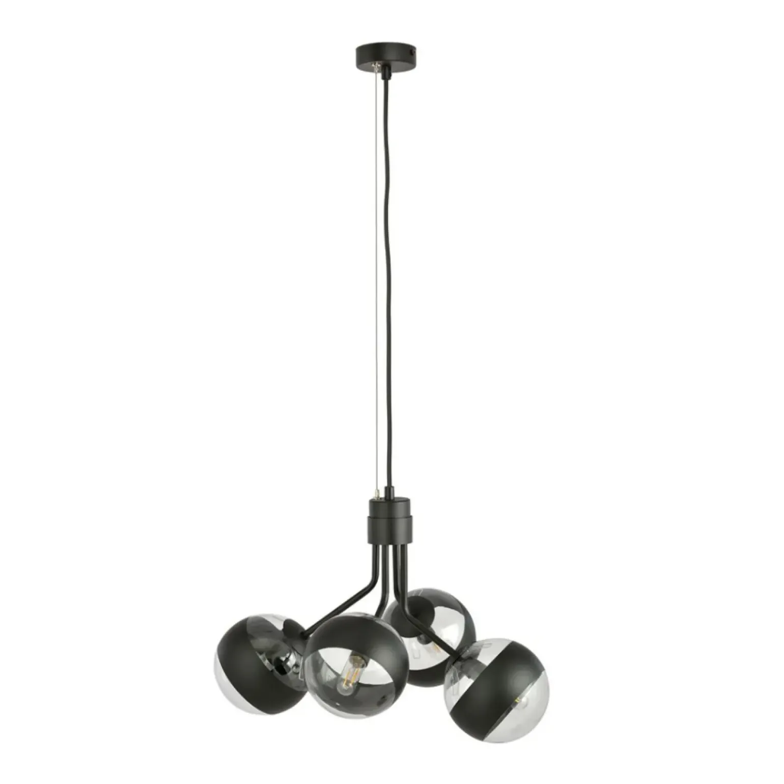 Cheap Czarna lampa wisząca z regulowaną wysokością 1139/4 NOVA | Kaja Żyrandole Nowoczesne