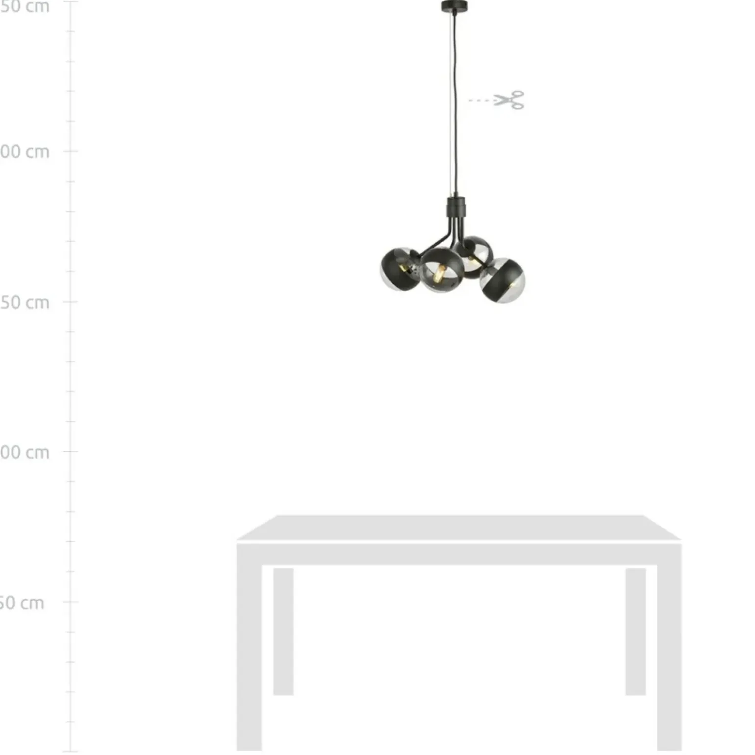 Cheap Czarna lampa wisząca z regulowaną wysokością 1139/4 NOVA | Kaja Żyrandole Nowoczesne