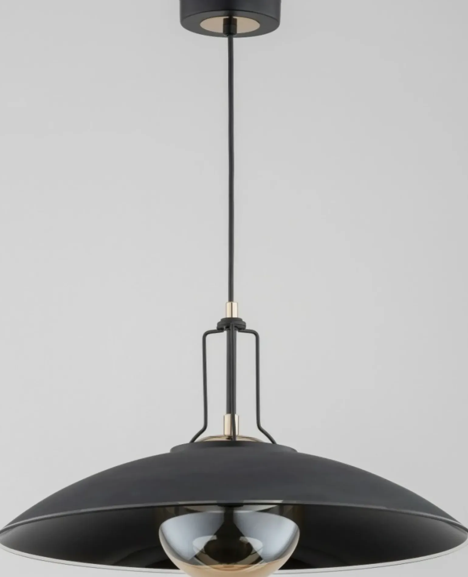 Cheap Czarna lampa wisząca z rozłożystym kloszem AL 60969 | Kaja Żyrandole Nowoczesne